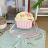 Bolsa de Mão Lolita com Corrente Estilo Japonês, Mochila em Formato de Bolo de Creme para Meninas, Bolsa Exquisita e Fashion