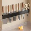 Prateleira Lateral de Aço Carbono Porta-Facas de Cozinha Rack de Armazenamento Bloco de Facas Montado na Parede Rack de Armazenamento Montado na Parede Cesta de Armazenamento Porta-Facas