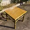 Juego de mesa y sillas de bambú, mesa y sillas de bambú para patio exterior, mesa de té de bambú, mesa y sillas tejidas de bambú, muebles de bambú para preparar té en estufa, mesa de los ocho inmortales