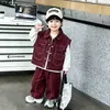 Conjunto de Tres Piezas de Chaleco de Algodón para Niños Primavera y Otoño Estilo Coreano Ropa Infantil Conjunto Casual Atractivo Para Niños Pequeños y Medianos Comercio Exterior Venta al por Mayor