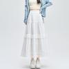 Falda blanca de tiro real para mujer, falda larga tipo pastel, primavera 2024, cintura alta, adelgazante, combinable, elegante, línea A, larga.