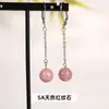 Nuevos Pendientes de Perlas de Ágata Roja para Otoño e Invierno Estilo Hepburn Europeo y Americano Venta Caliente Transfronteriza Pendientes de Piedra Natural Pendientes de Acero Inoxidable