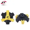 Venda Direta do Fabricante Fuli Sports Novos Crampons para Sapatos de Golfe Crampons de Rotação Rápida Dentes Curtos com Furos Cabeça de Plástico Preto e Amarelo
