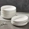 Platos hondos de cerámica blanca pura hechos a medida, Platos para servir, Tazones y platos para el hogar, Vajilla, Platos hondos simples para sopa