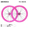 MEROCA Bicicleta Plegable Juego de Ruedas de 20 Pulgadas Bicicleta de Rueda Pequeña 406/451 Freno de Disco Modificado Sección Profunda Bujes de Rueda de Brida Alta