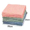 Pano de limpeza de fleece de coral não solta fiapos Pano de lavar louça de cozinha não fica engordurado Pano de limpeza listrado Jiejie com ondulação de água catiônica