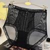 Ropa Interior Femenina de Encaje Rojo Grande Sexy Negra Sin Costuras de Cintura Media Algodón Puro en la Entrepierna Transpirable Ropa Interior Roja del Año del Zodiaco para Mujeres
