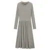 Love and Nancy Trece Líneas Minimalista Invierno Seda Lana Cintura Baja Adelgazante Vestido de Ambiente para Fiesta Anual para Mujeres 04048