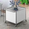 Combinação Modular de Aparadores Vintage, Gabinetes de TV em Aço Inoxidável, Gabinetes de Armazenamento Modernos Minimalistas Estilo Ins, Gabinetes de Armazenamento Doméstico
