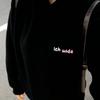 Suéter Básico com Capuz Versátil Feminino Estampado Estudante Roupa Pesada Minimalista com Capuz Moletom com Forro de Fleece