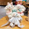 Criativo Desenho Animado Pelúcia Vestido de Princesa Chaveiro Coelho de Orelhas Compridas Feminino Fofo Coelho Menina Coração Pingente de Bolsa Pequeno Presente