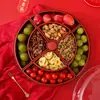 Plato de Frutas de Lujo Ligero para Sala de Estar y Casa de Té con Apariencia Exquisita y Elegante Caja de Almacenamiento con Compartimentos Sellados Plato para Bocadillos, Frutos Secos y Dulces