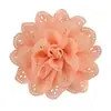 Tela de gasa de malla hueca simple europea y americana flor color sólido diy correa para el pelo de niños zapatos sombrero corsage material accesorios