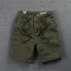 Pantalones cortos casuales de verano transfronterizos para hombre, pantalones de trabajo, pantalones cortos de moda de corte holgado de tres cuartos, pantalones deportivos de running lavados de cinco cuartos