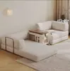Sofá Bloque de Tofu Estilo Crema de Segunda Mano Plegable Desmontable Cama Sofá Pana Apartamento Sofá Perezoso Apartamento Pequeño