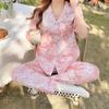 Verano Caliente en Vivo Nuevos Pantalones Cortos Pijamas para Mujer Cárdigan Sencillo Ropa Exterior Dulce Ropa para el Hogar Transfronterizo