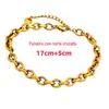 Pulseira Corrente de Lâmina Curta de Aço Inoxidável Europeia e Americana Mais Vendida Cruzada Corrente Osso de Cobra Reta Galvanizada a Ouro 18K