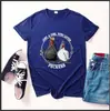 Nova camiseta casual estampada de manga curta solta estilo europeu e americano para mulheres 2