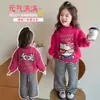 Moletom de Lã Cartoon de Inverno para Meninas Estiloso Quente 2025 Novo Infantil de Inverno Espesso Casual Roupa de Baixo Tendência