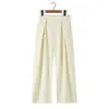 7941-26 Pantalones largos casuales estilo europeo y americano de otoño, pantalones de pierna recta para personas altas, pantalones de trabajo holgados