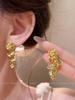 Aretes de Flores Frescas de Primavera y Verano Aretes de Perlas de Lujo Ligero de Alta Gama Aguja de Plata 925 Super Hada Combinan con Todo Aretes Elegantes