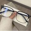 Gafas de protección ocular de alta definición anti-luz azul espejo plano marco de cejas retro para mujer gafas para miopía de media montura de moda para hombre