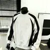Sudadera casual de retazos a rayas estilo americano para hombre, nueva colección primavera/otoño 2026, diseño versátil y holgado, prenda exterior de moda