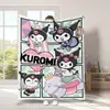 Manta digital de forro polar más vendida para niños, 25 mantas de siesta estampadas transfronterizas, lindo Kuromi de dibujos animados Sanrio franela
