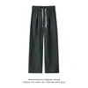 Pantalones Casuales Estilo Perezoso Gris para Hombre Verano Estilo Hong Kong Pierna Ancha Sueltos Americanos Casuales Rectos Ropa para Hombre