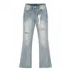 Pantalones de estilo europeo transfronterizos adornados con pedrería para hombre y mujer, nuevos de primavera 2026, elásticos de cintura alta, corte ajustado, acampanados