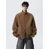 Chaqueta de béisbol americana ean coach, silueta extragrande, estilo cl high street, genial y deconstruida, chaqueta de trabajo con cuello alto para hombre