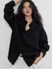 Camisa de lino Tencel de manga larga para mujer, estilo "old money", casual, relajada, vintage, top para ir al trabajo