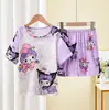 Ropa de Casa para Niños 2025 Verano Nuevo Versión Coreana Dibujos Animados Lindo Niños y Niñas Manga Corta Shorts Traje de Casa Venta al por Mayor