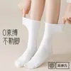 Calcetines de algodón puro de color liso para mujer, para primavera y otoño, hasta la pantorrilla, sin costuras, antibacterianos, de ajuste holgado, con borde enrollado, calcetines de maternidad, al por mayor