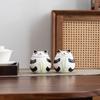 Pote de chá de cerâmica estilo nacional panda pote selado para chá preto pote de armazenamento à prova de umidade mini pote portátil para casa tamanho pequeno ornamentos
