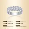 Anillo de Plata S925 con Doble Fila de Piedras de Moissanita, Estilo Niche de Alta Gama para Mujer, Joyería de Lujo Ligero Estilo Ins, Al por Mayor en Stock