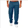 Comercio exterior transfronterizo 2026 pantalones de trabajo casuales para hombre multi-bolsillo holgados de pierna recta, pantalones casuales de moda y versátiles