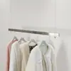 Estante de Exhibición Colgante Ajustable con Cable de Acero, Estante de Exhibición de Ropa Montado en Techo de Acero Inoxidable para Tienda de Ropa de Mujer