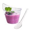 Taza de mousse dulce con cuchara, taza de pudín de PS transparente, comercio electrónico transfronterizo, taza creativa para batidos, forma de gota, 200 ml