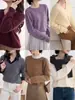Roupas de Hong Kong e Americanas/Peça Única Sem Costura Lã Lavada Lã e Caxemira Importadas da Austrália Malha de Manga Longa Gola Redonda