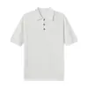 Camisa Polo de Punto de Lyocell con Patrón Ámbar de Manga Corta para Hombre, Camiseta de Verano de Alta Gama Estilo Old Money, Top Casual de Negocios