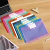 Bolsa Transparente A4 com Botão de Pressão e Etiqueta, Bolsa de Armazenamento de Plástico PP com Velcro, Bolsa Impermeável para Documentos e Provas