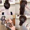 Novo Estilo de Couro Oco Cloud Bangs Hairpin Hairpin Side Back Head Hairpin Clip Cabelo quebrado na frente da frente para mulheres