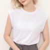 CANVAUS Verão Novo Camiseta de Manga Curta Feminina Solta Plus Size Gola Redonda Simples Casual Top Novo Fashionável Atacado
