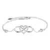 Pulseira Exclusiva Transfronteiriça com Corações Duplos, Pulseira Grande de Coração em Forma de 8, Pulseira Infinita de Comércio Exterior Amazon