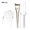 Paleta de Base Líquida de Acero Inoxidable Portátil Maquillaje Paleta Semicircular Especial para Corrector Varilla Mezcladora Set Completo