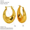 Pendientes Huecos Dorados Brillantes de Acero Inoxidable de Alta Gama Transfronterizos Europeos y Americanos Pendientes Personalizados Sencillos de Lujo Ligero Venta al por Mayor