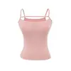 Top Camisola Sexy Pequeño para Mujer, Primavera y Verano, con Almohadillas en el Pecho Extraíbles, Masaje de Expansión Exterior, Corte Ajustado, Estilo Corto, Escote Plano, Espalda Bonita
