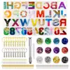 Kit de herramientas para colgante de llave de epoxi DIY, molde de silicona de espejo para colgante de gota de cristal alfanumérico