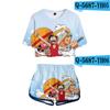Nuevo 2019 Traje de Camiseta Corta de Manga Corta con Ombligo y Shorts de Animación Xiaohai Secundario 3D